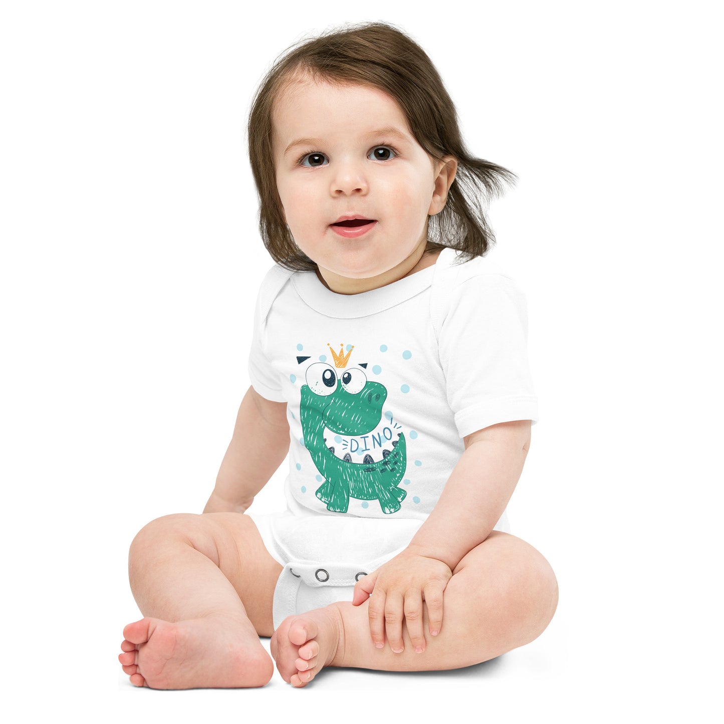 "Dino King" Short Sleeve Baby One Piece