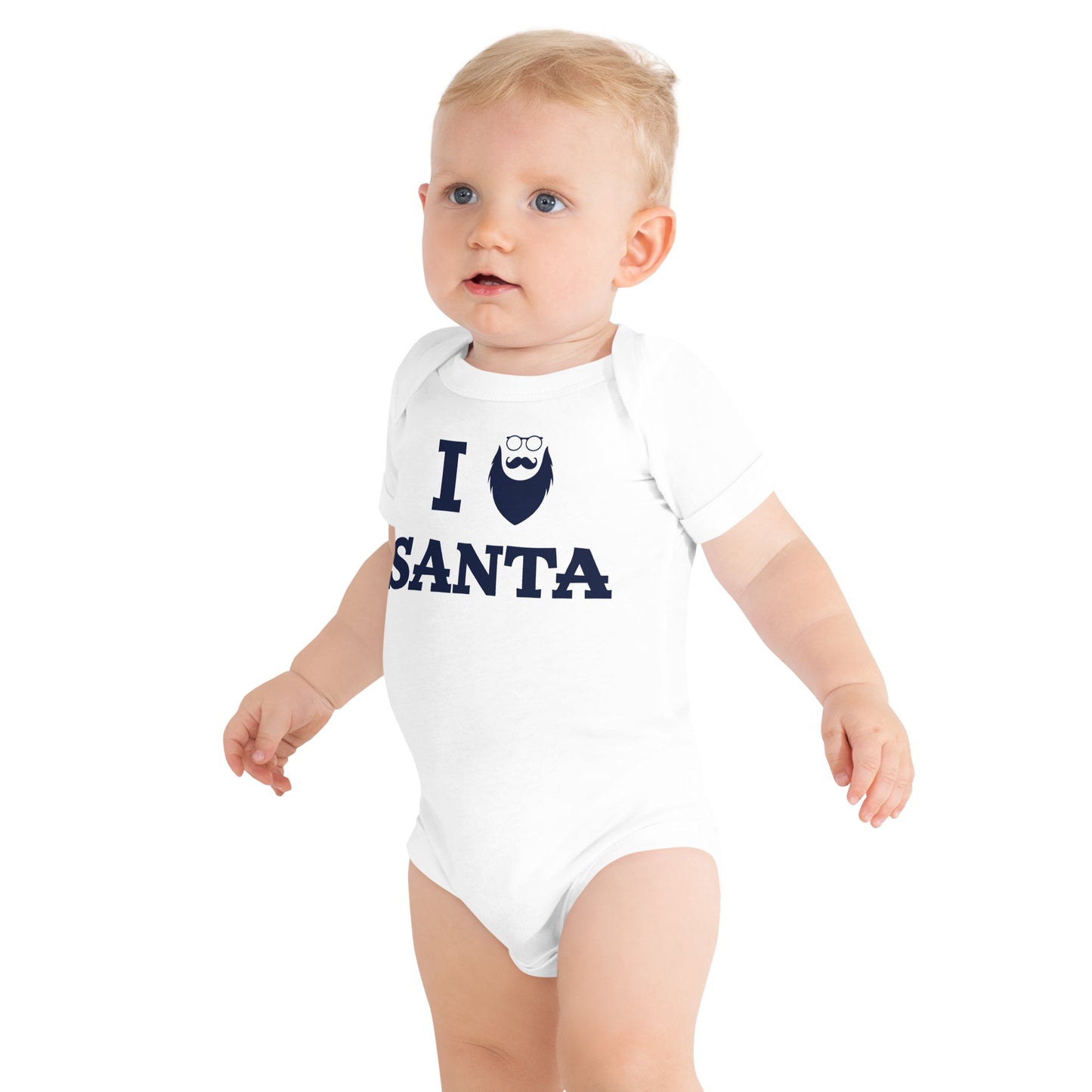 "I Love Santa" Short Sleeve Baby One Piece