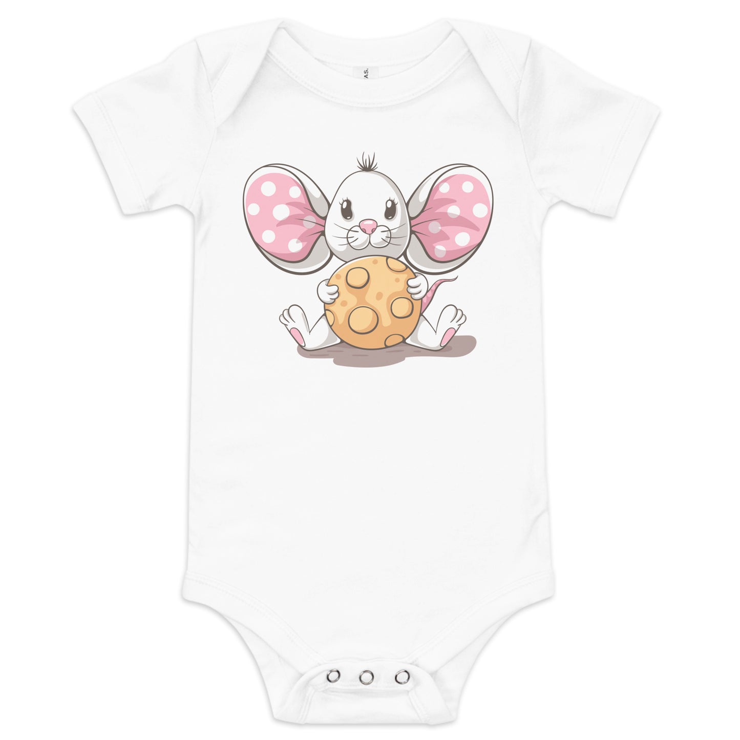 "Mozzarella Mouse" Short Sleeve Baby One Piece
