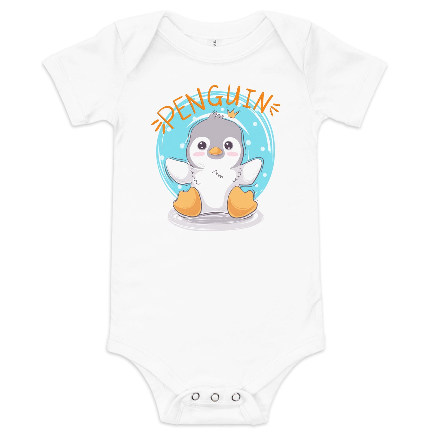 "Penguin" Short Sleeve Baby One Piece