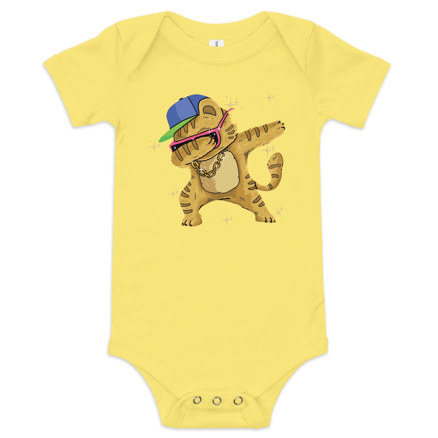 "Dabbing Cat" Short Sleeve Baby One Piece