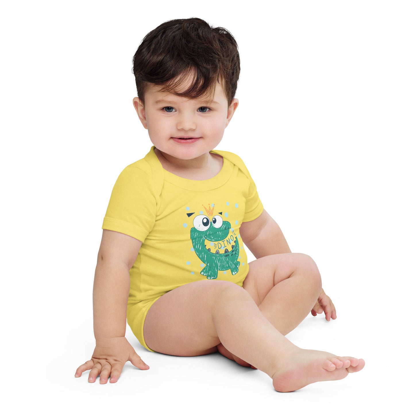 "Dino King" Short Sleeve Baby One Piece