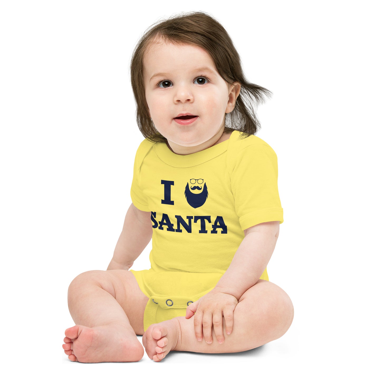 "I Love Santa" Short Sleeve Baby One Piece