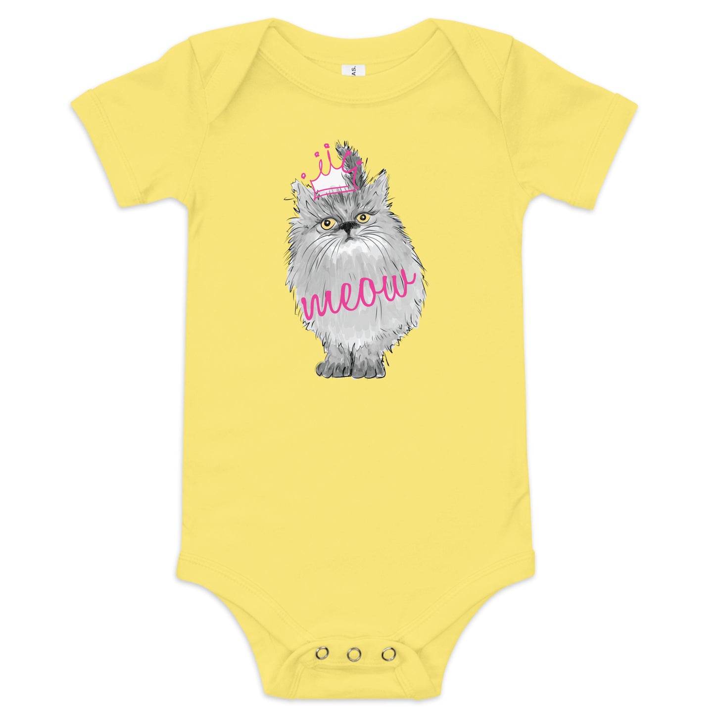 "Queen Kitty" Short Sleeve Baby One Piece