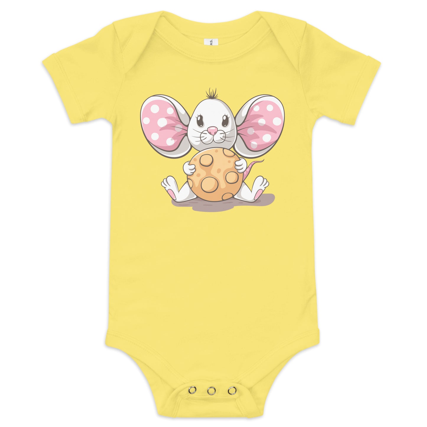 "Mozzarella Mouse" Short Sleeve Baby One Piece