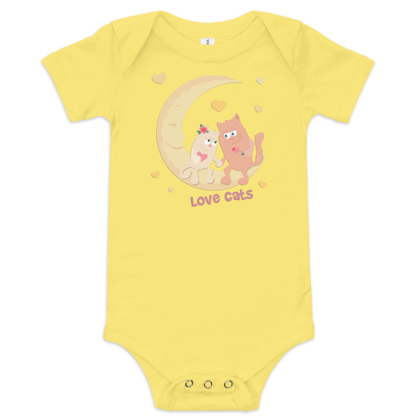 "Love cats" Short Sleeve Baby One Piece
