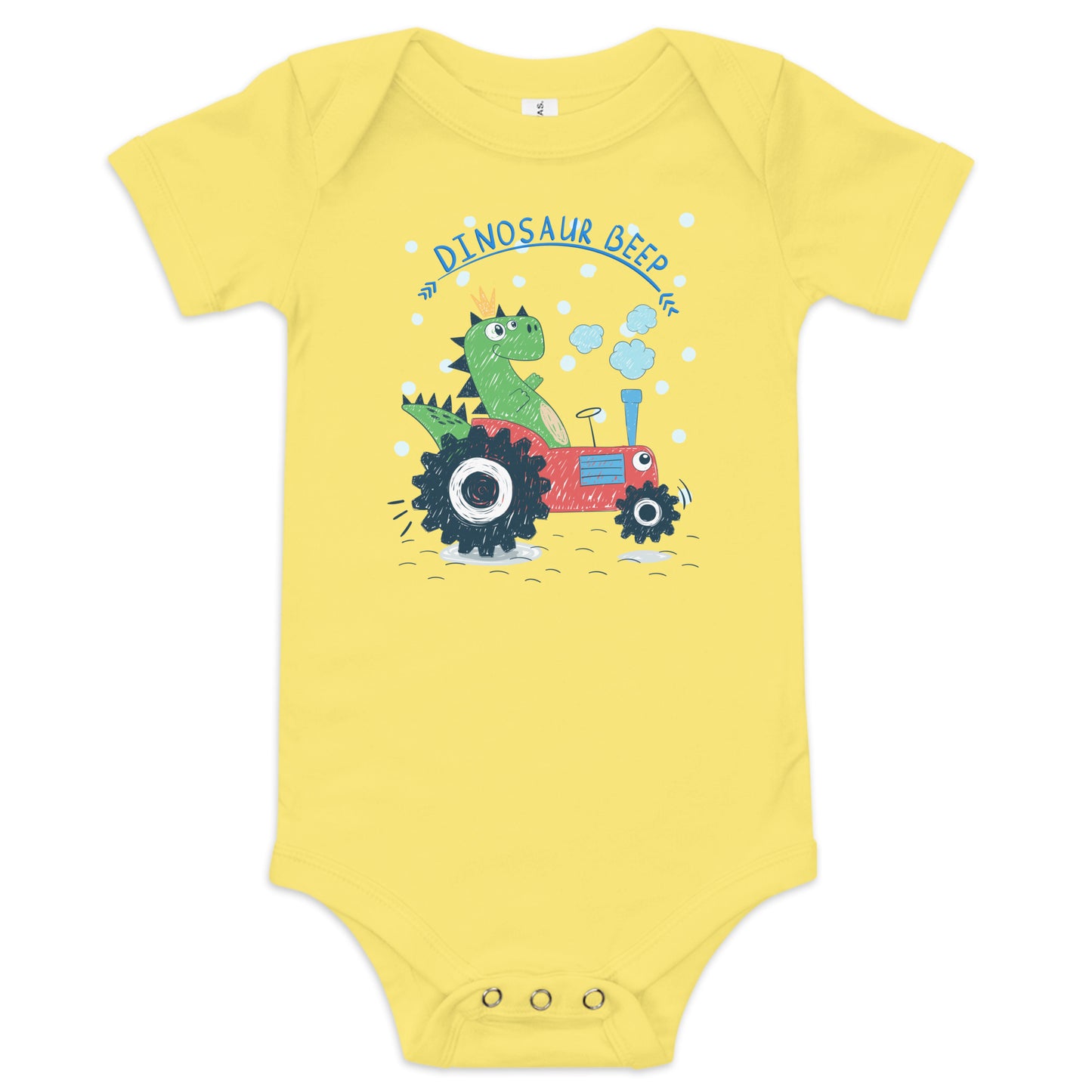 "Dinosaur Beep" Short Sleeve Baby One Piece