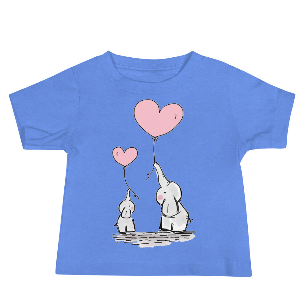 Baby Short Sleeve Tee - Elephants with Balloons