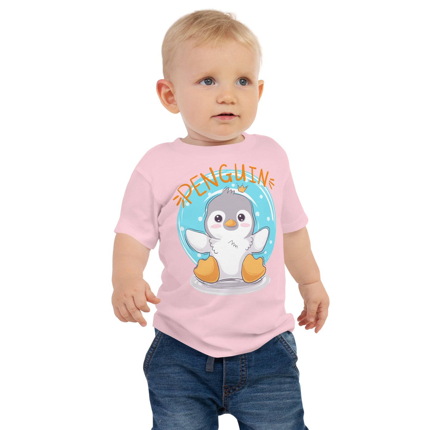 Baby Short Sleeve Tee - Cute Penguin