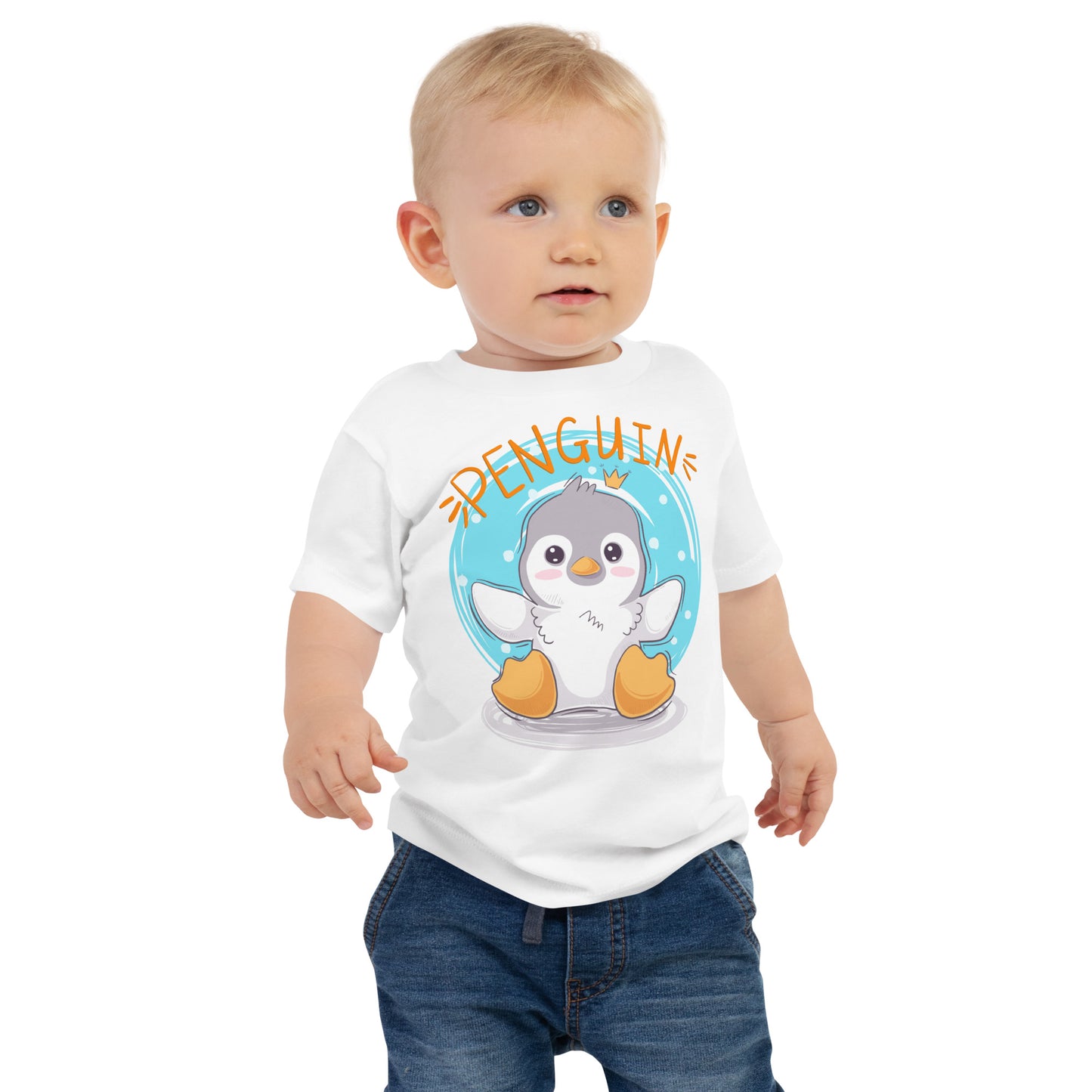 Baby Short Sleeve Tee - Cute Penguin