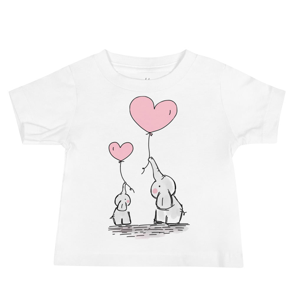 Baby Short Sleeve Tee - Elephants with Balloons