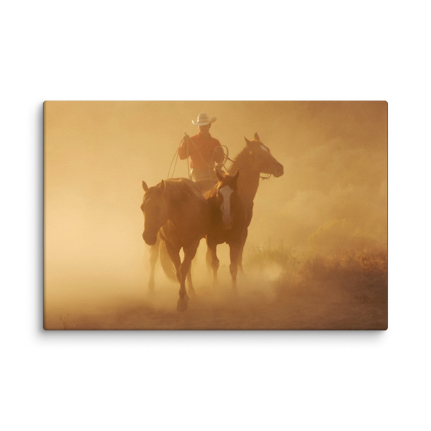 "Cowboy at Dusk" Canvas Print