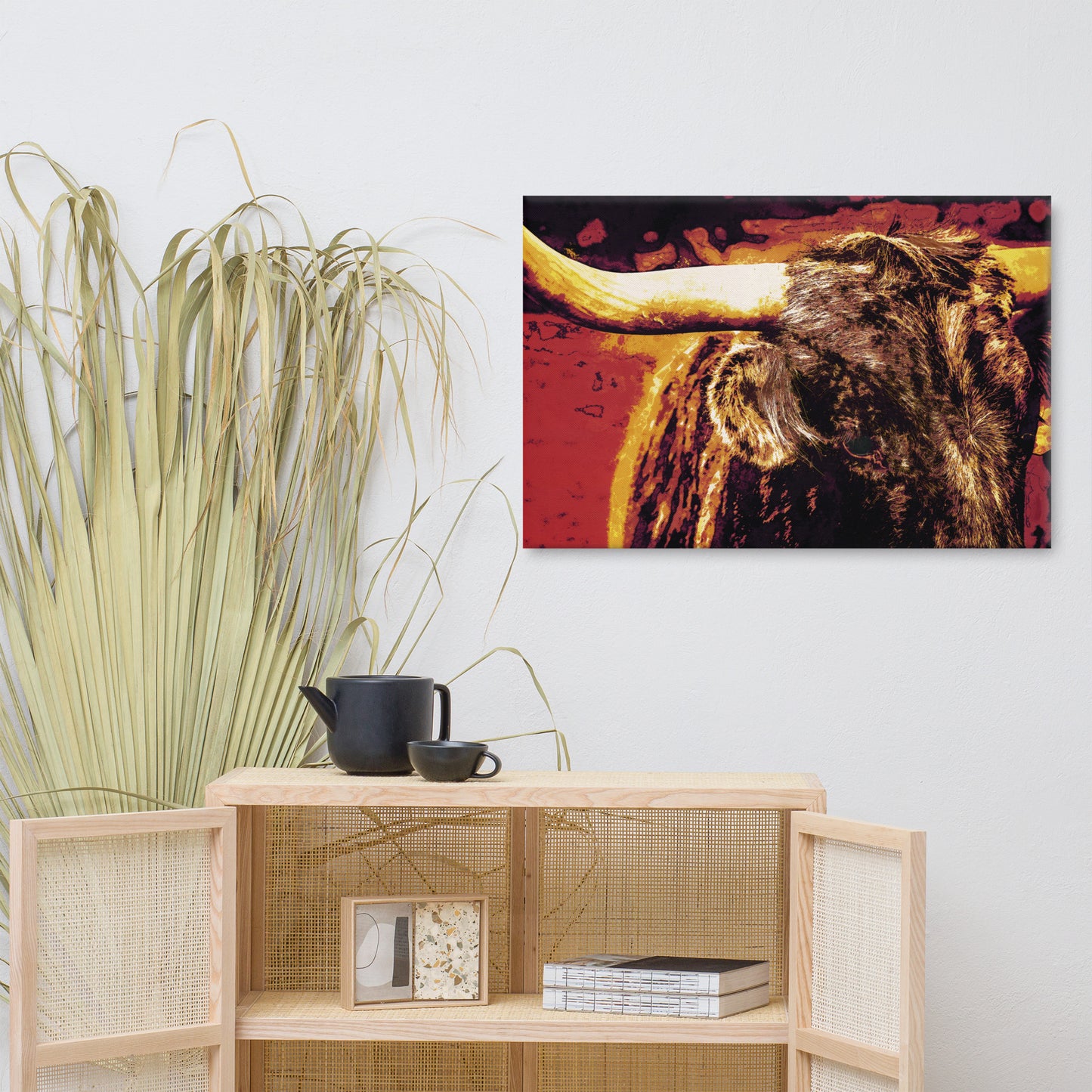 "Toro Ardiente" Splash Painting Canvas Print