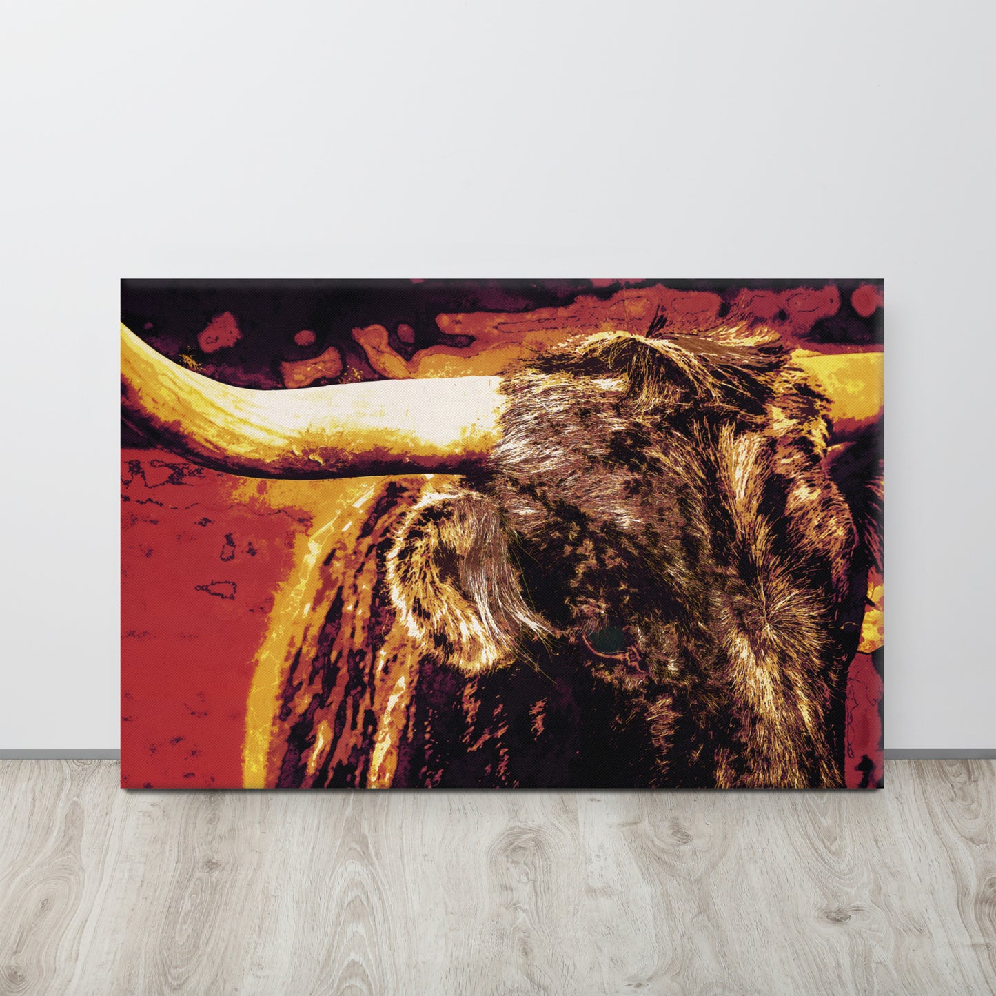 "Toro Ardiente" Splash Painting Canvas Print