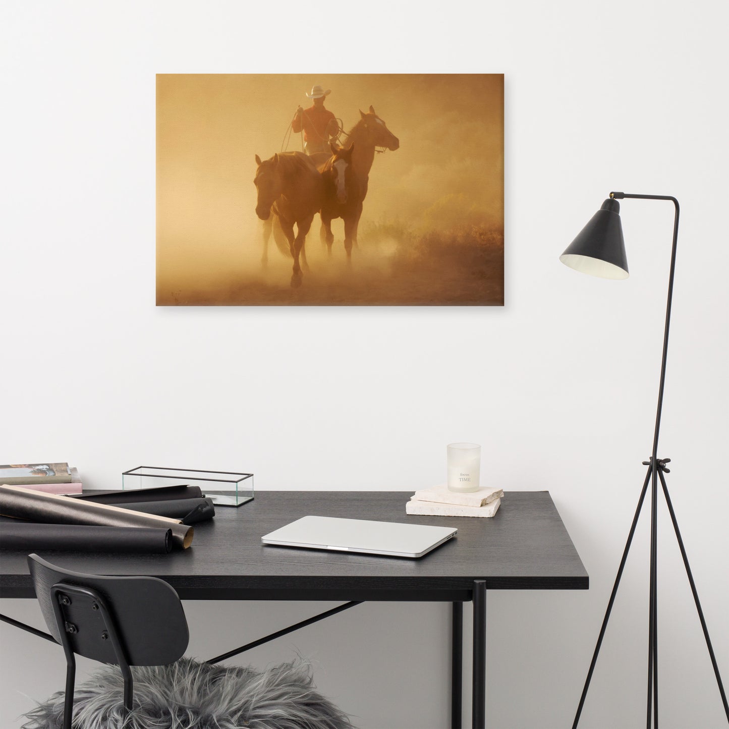 "Cowboy at Dusk" Canvas Print