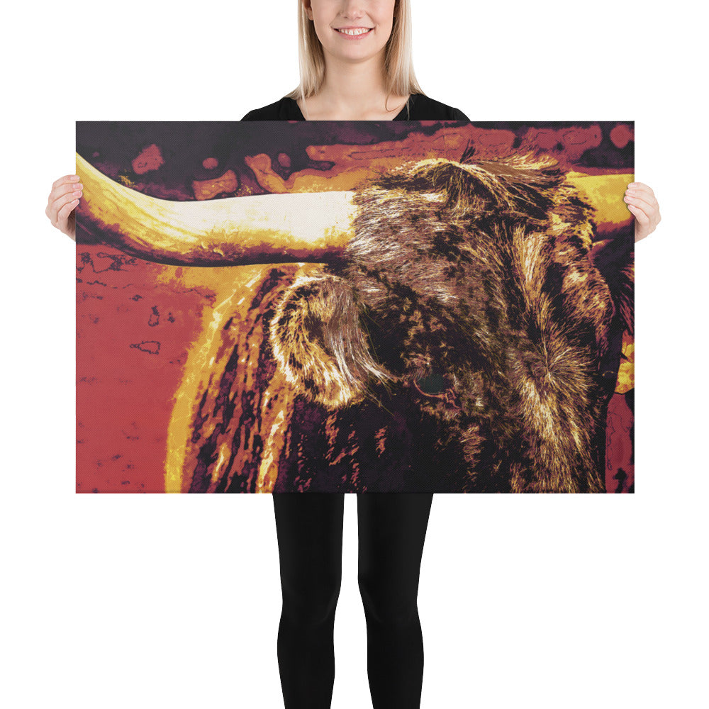 "Toro Ardiente" Splash Painting Canvas Print