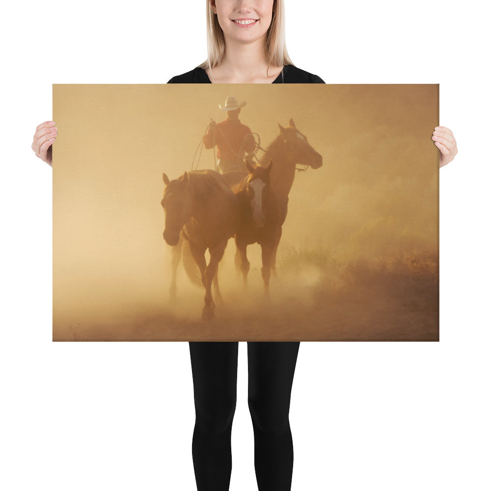 "Cowboy at Dusk" Canvas Print