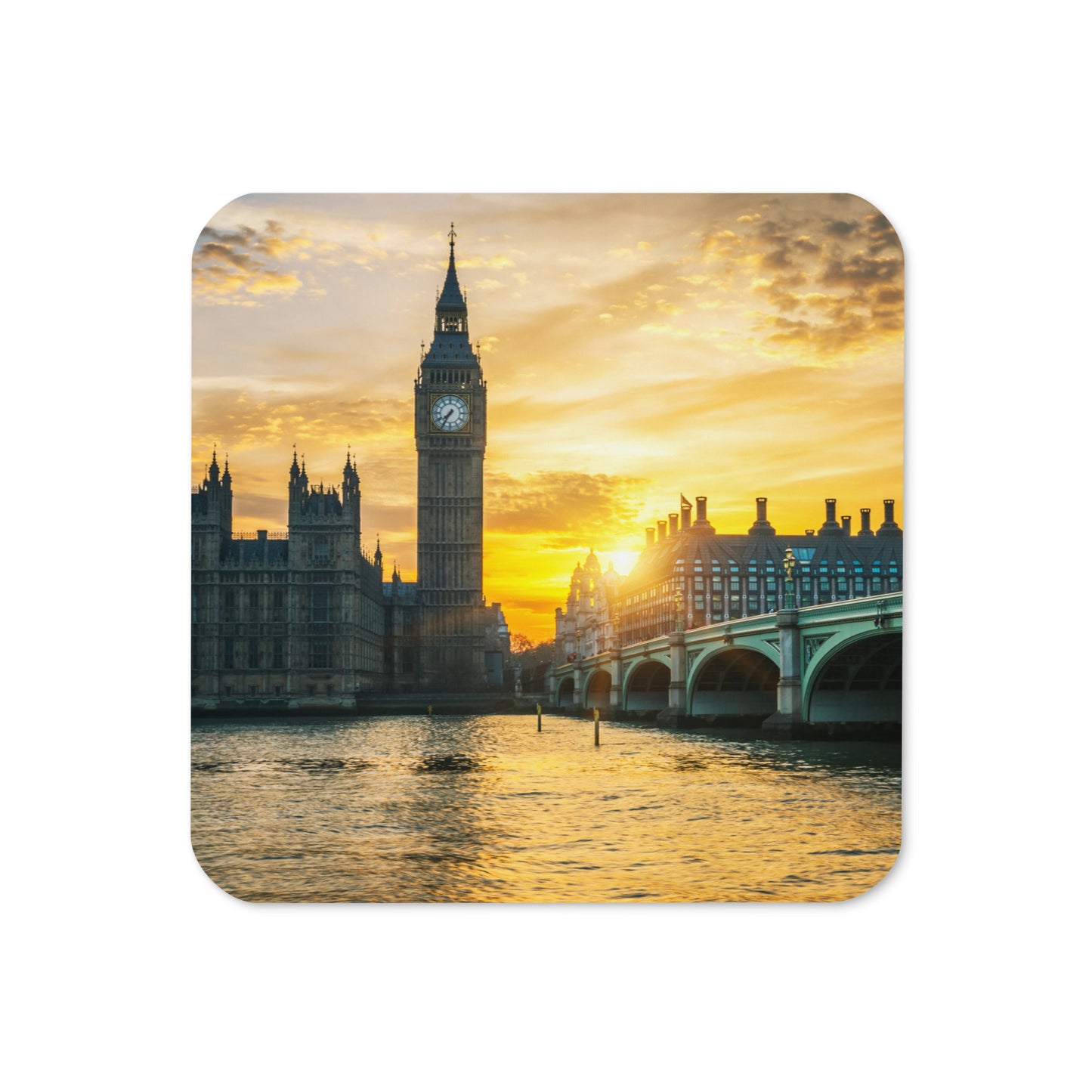 "Big Ben at Sunset" Cork-back coaster