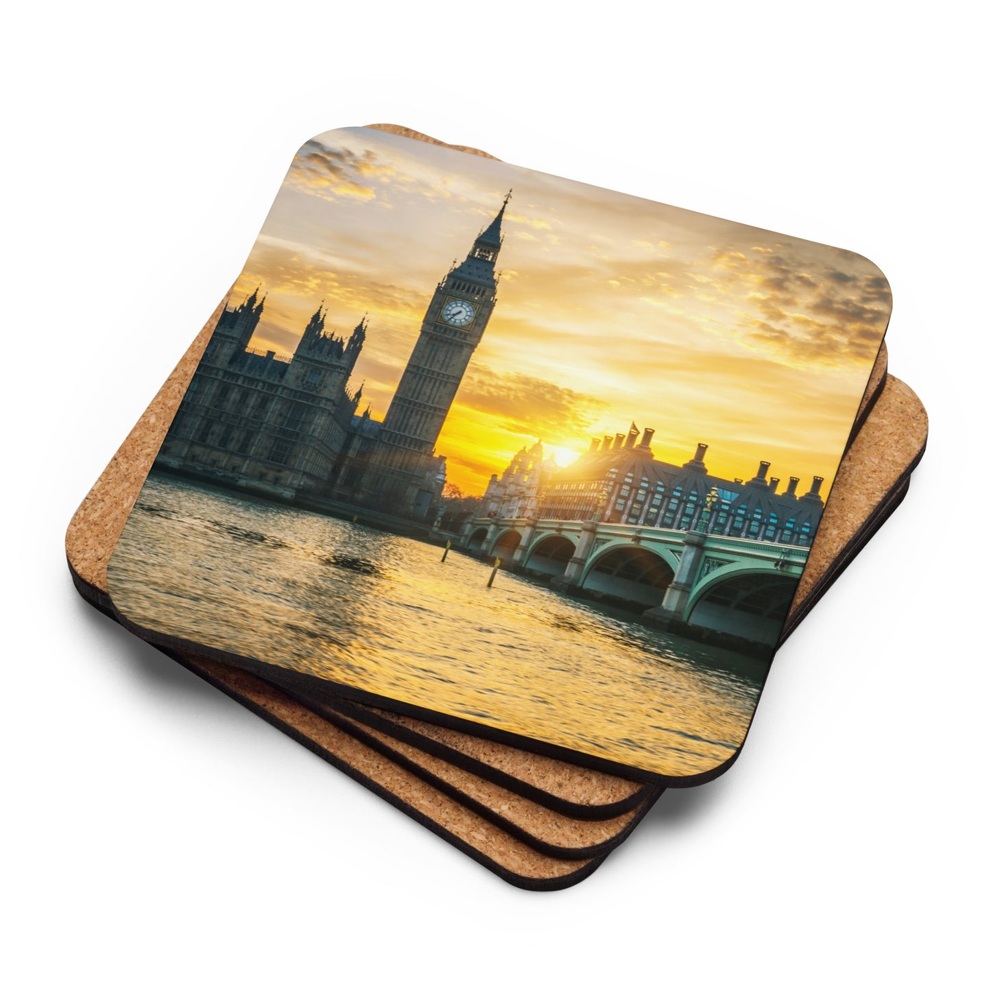 "Big Ben at Sunset" Cork-back coaster
