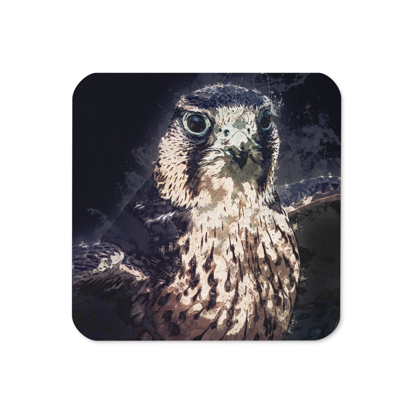 "Peregrine Falcon" Cork-back coaster