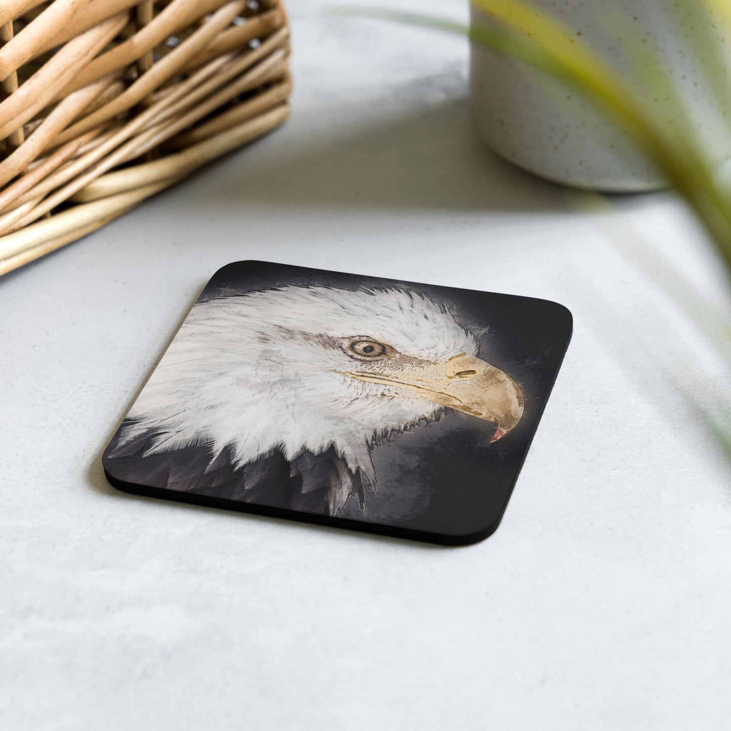 "Bald Eagle" Cork-back coaster