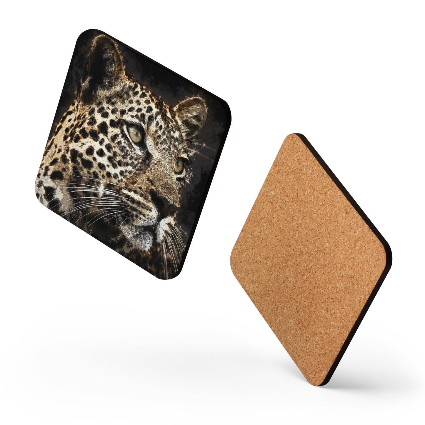 "African Leopard" Cork-back coaster
