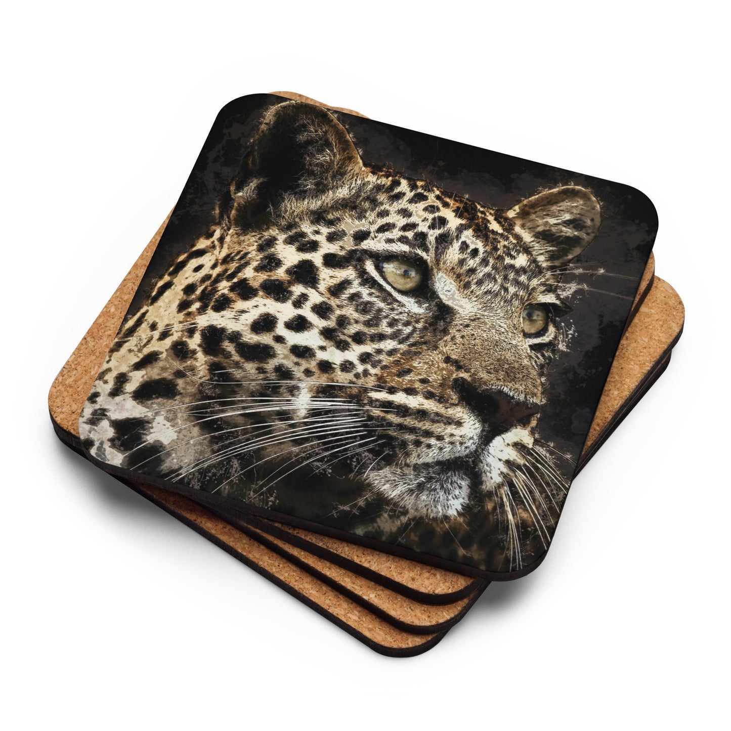 "African Leopard" Cork-back coaster