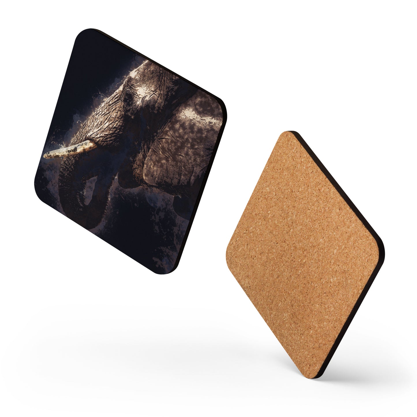 "African Elephant" Cork-back coaster