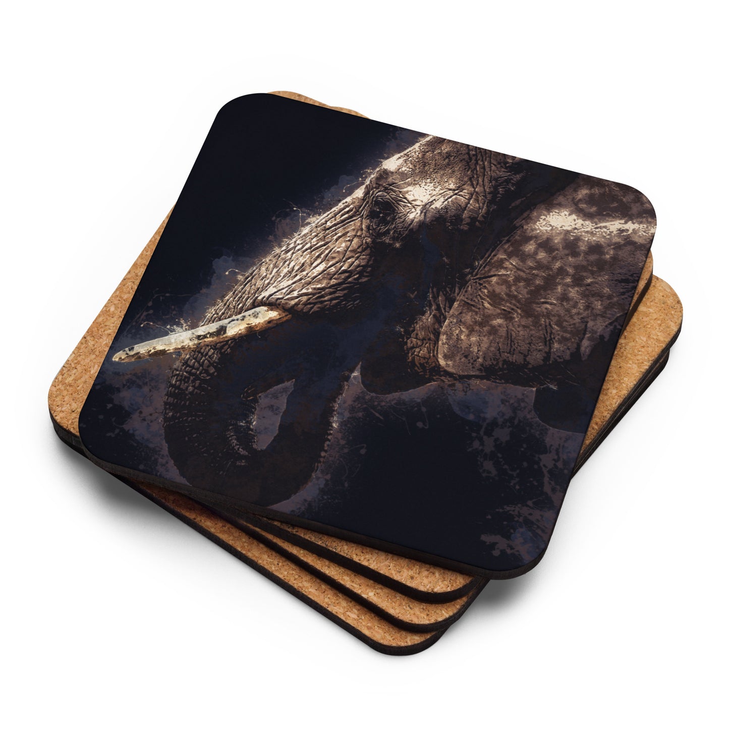 "African Elephant" Cork-back coaster