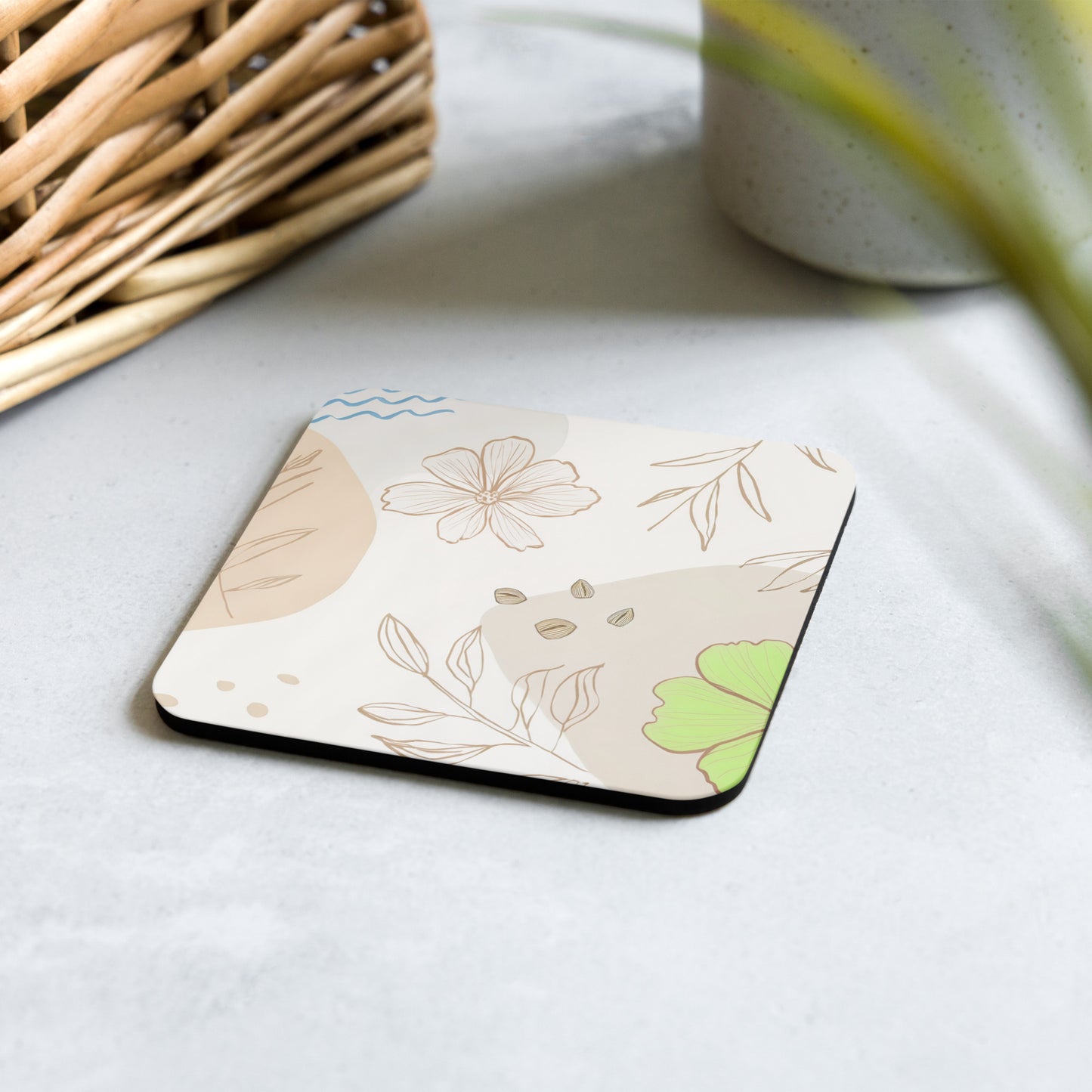 "Abstract Garden" Cork-back coaster