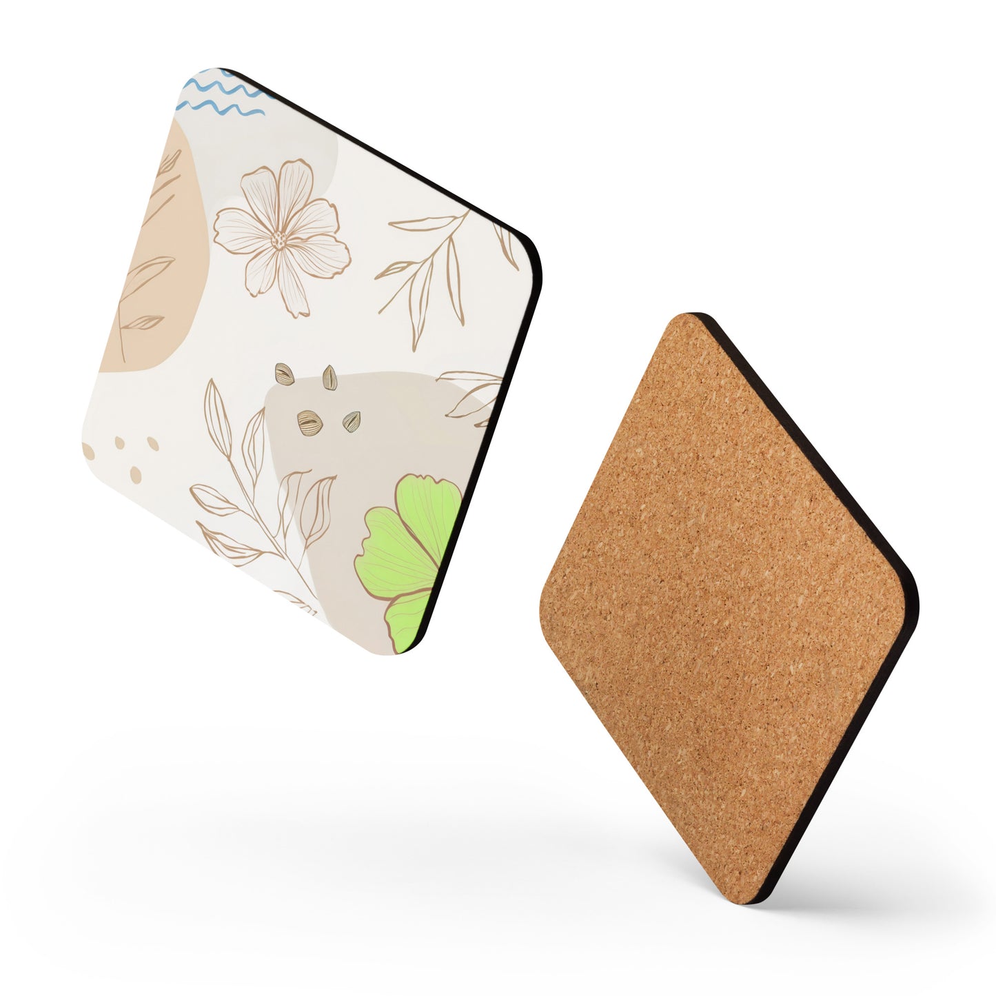 "Abstract Garden" Cork-back coaster