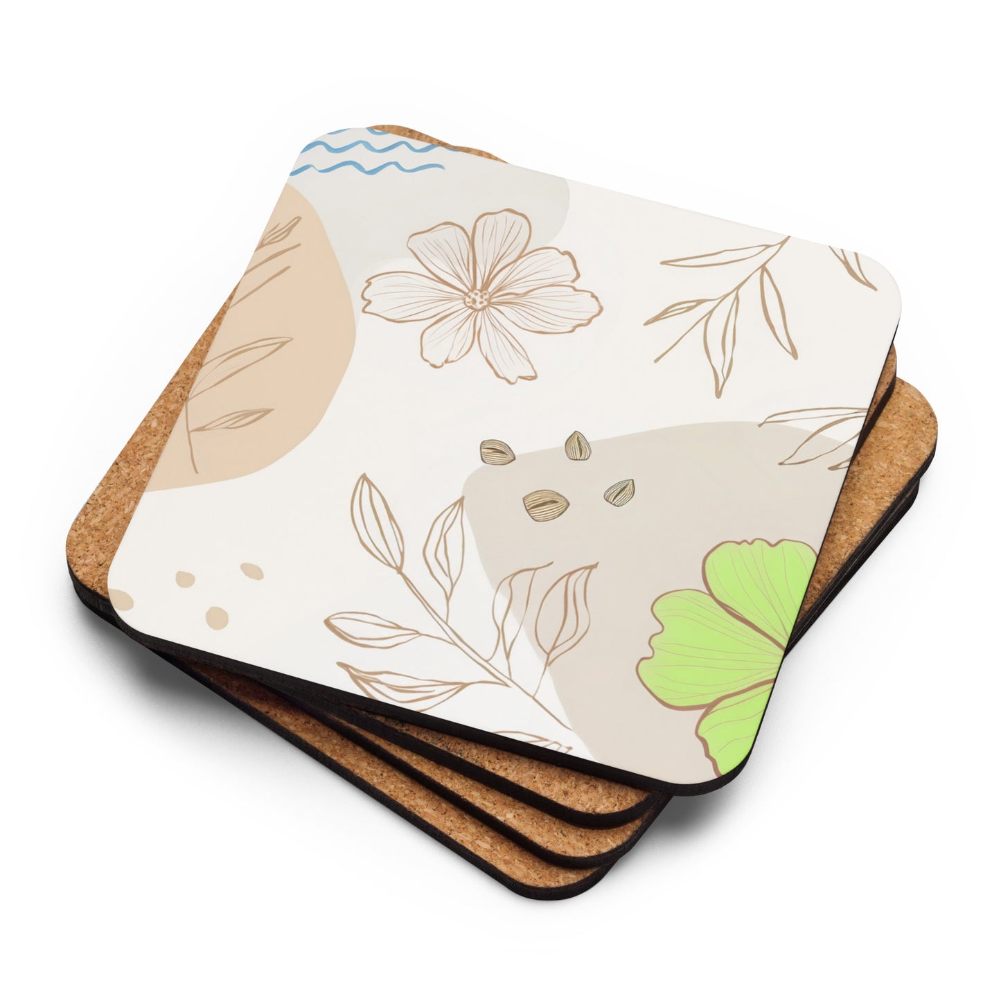 "Abstract Garden" Cork-back coaster