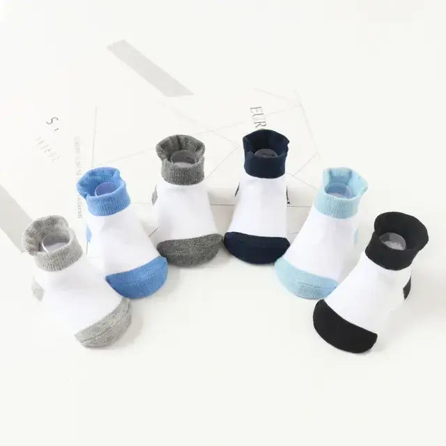 Anti-Slip Toddler Ankle Socks - Pack of 6 pairs