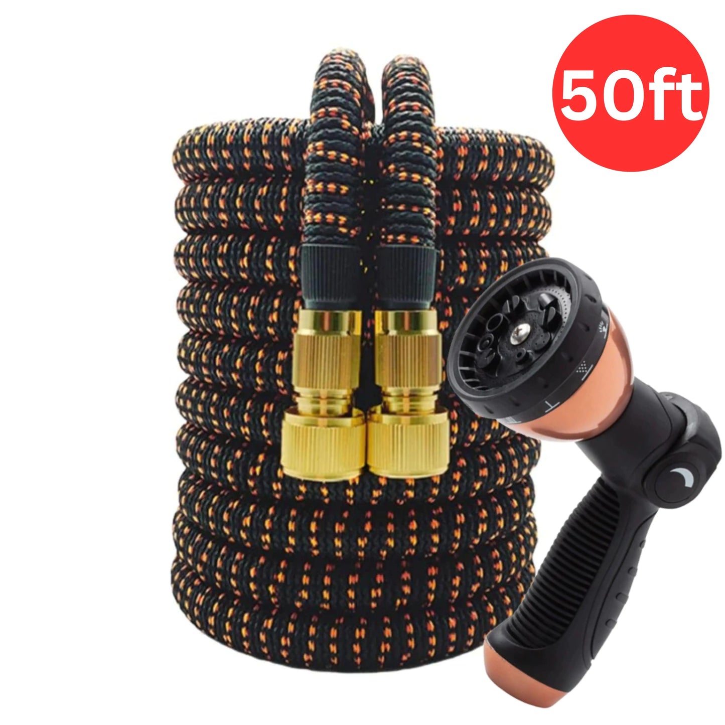 RapidFlow Expandable Hose + 10 Pattern Spray Nozzle
