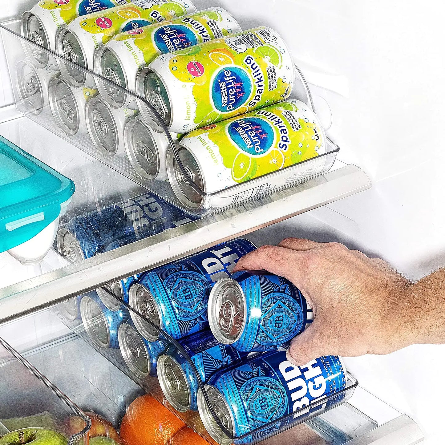 Refrigerator Beverage Can Organizer Tray