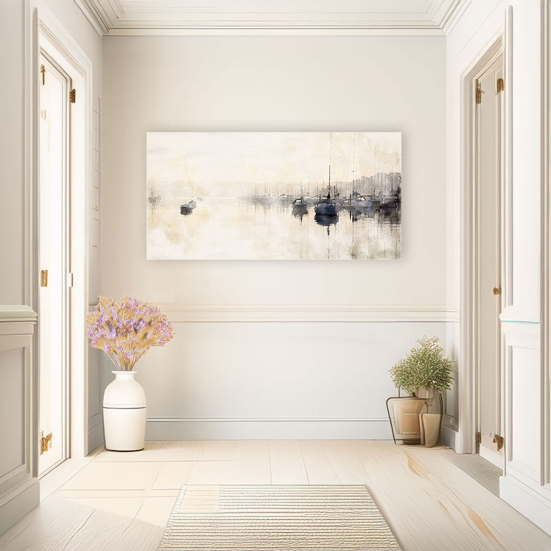 「海の朝」水彩キャンバスプリント