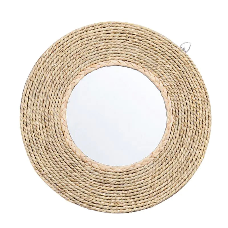 Natural Rattan Circular Mirror
