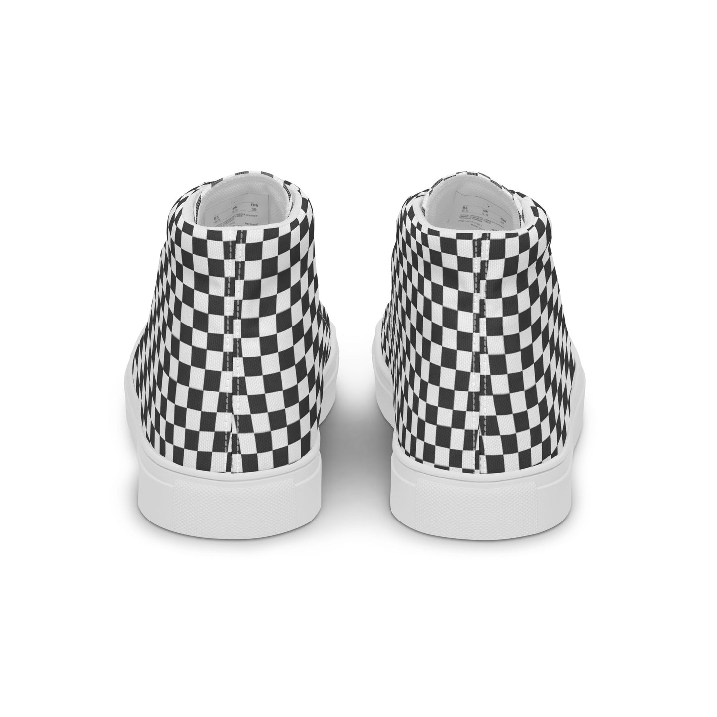 Men’s high top canvas shoes - Black & White Check