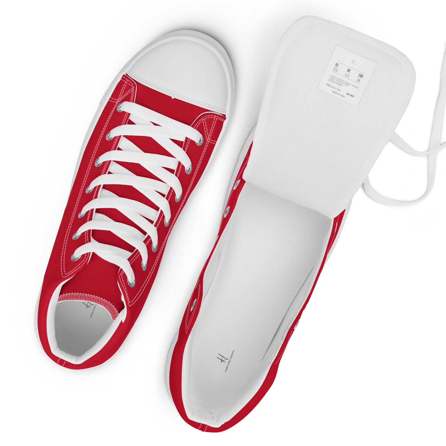 Men’s high top canvas shoes - Firebrick Red