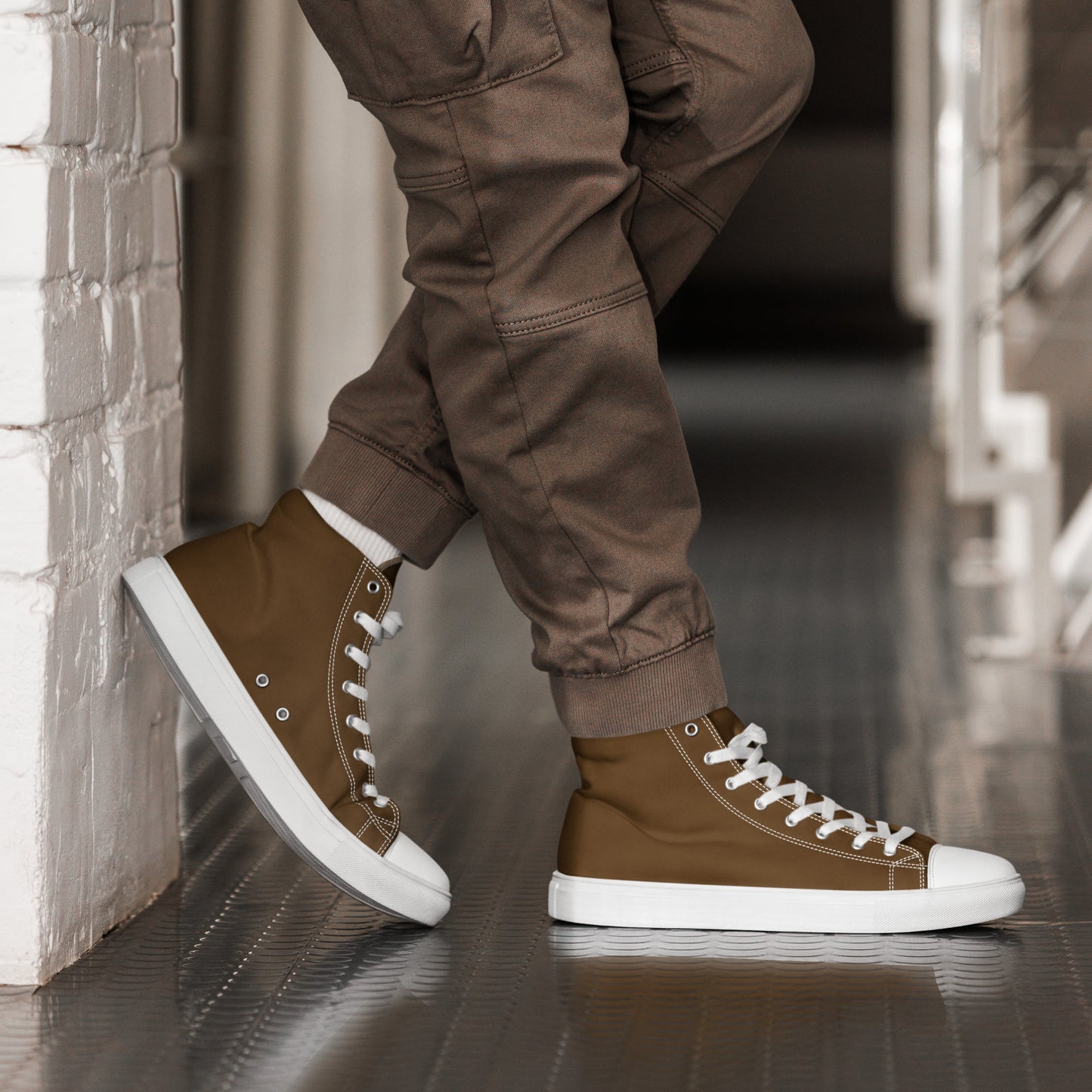 Men’s high top canvas shoes - Whiskey Brown