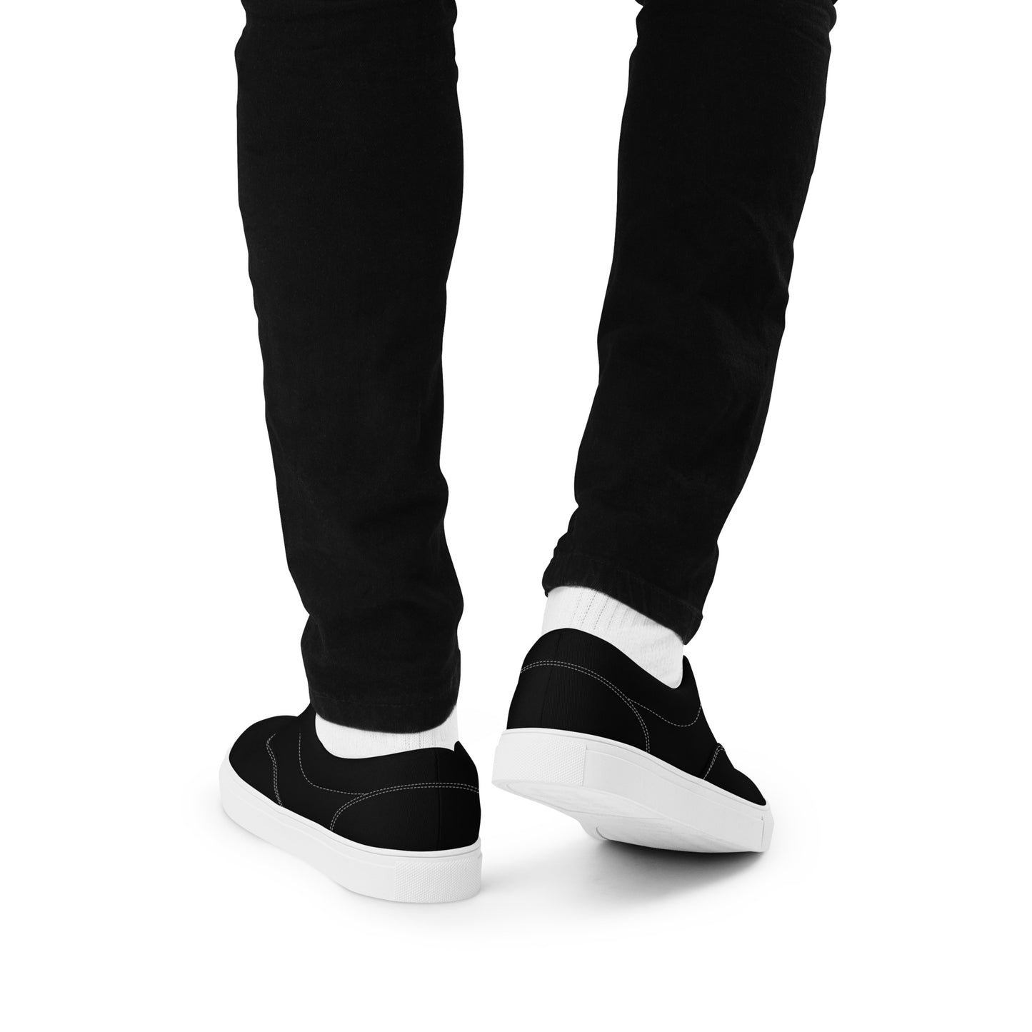 Men’s lace-up canvas shoes - classic black