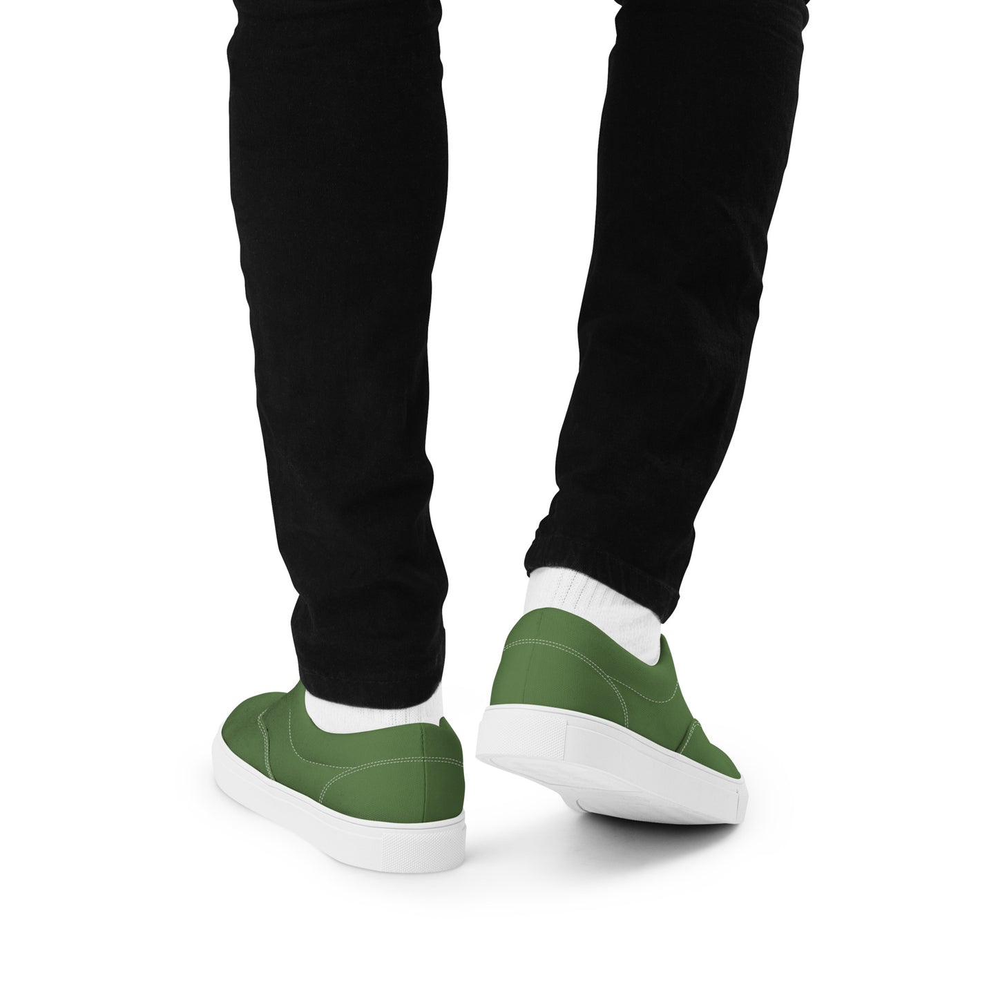 Men’s lace-up canvas shoes - Combat Green