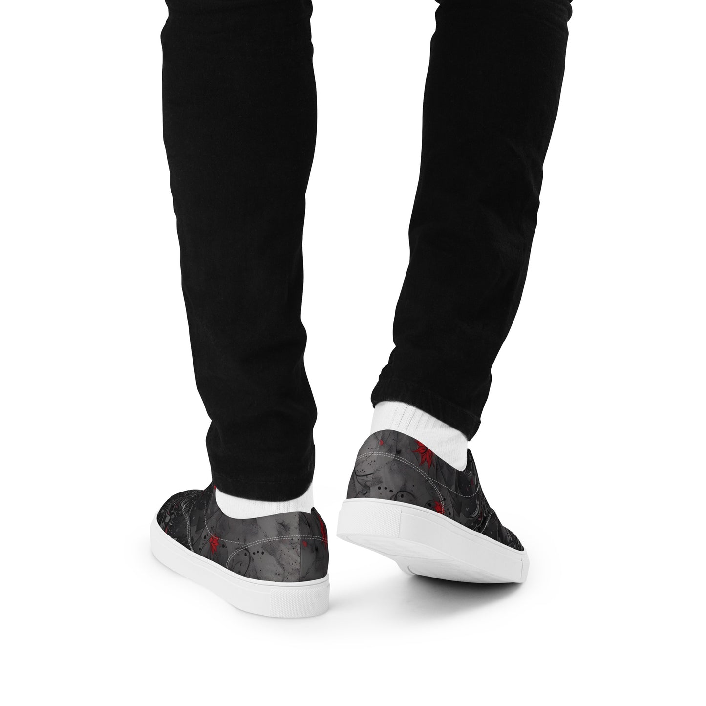 Men’s lace-up canvas shoes - Crimson Shadows