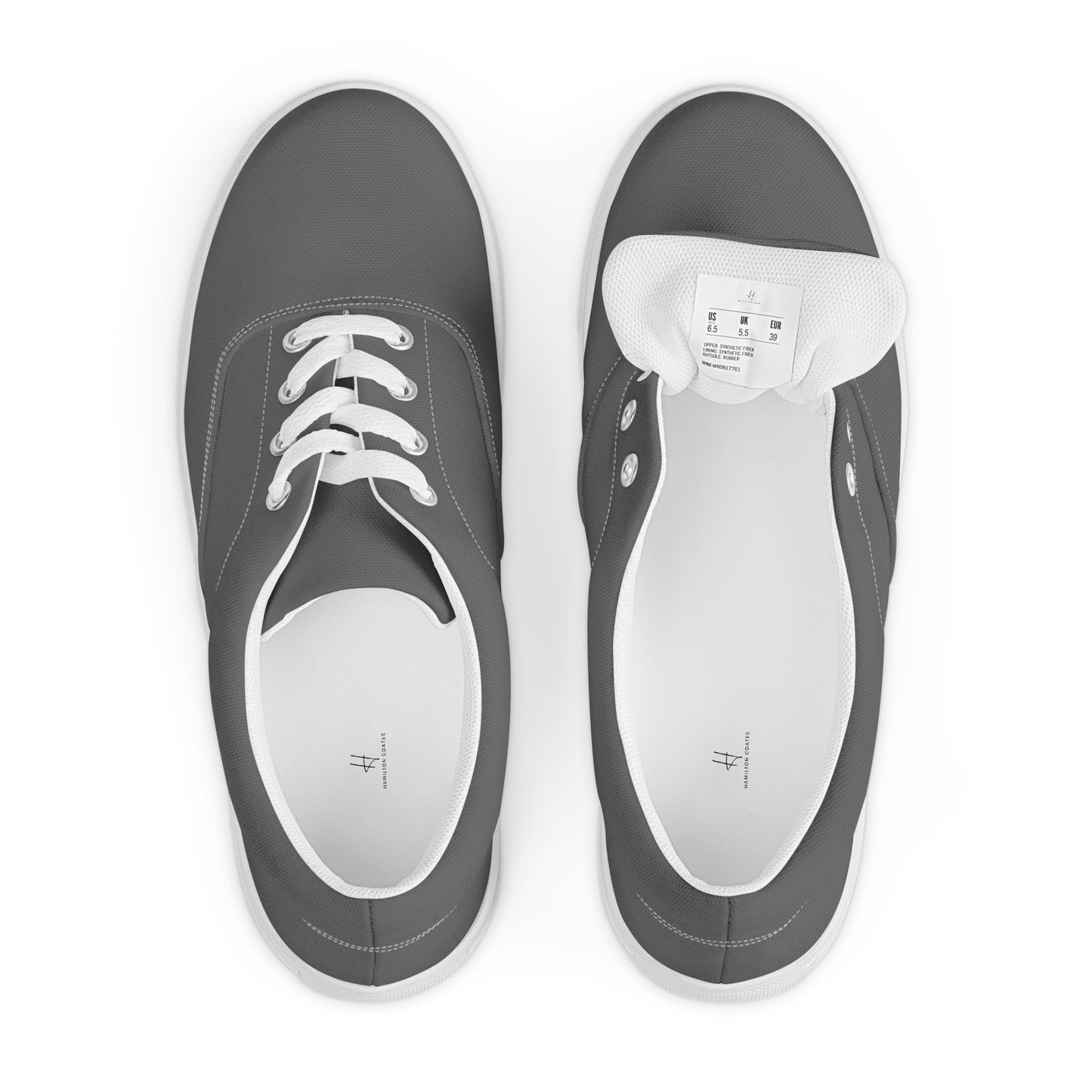 Men’s lace-up canvas shoes - Steel Grey