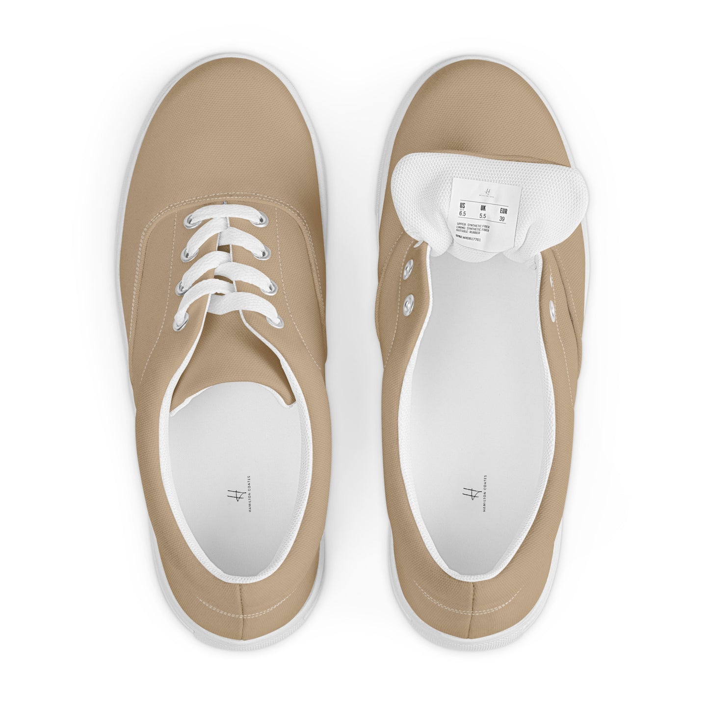 Men’s lace-up canvas shoes - Khaki