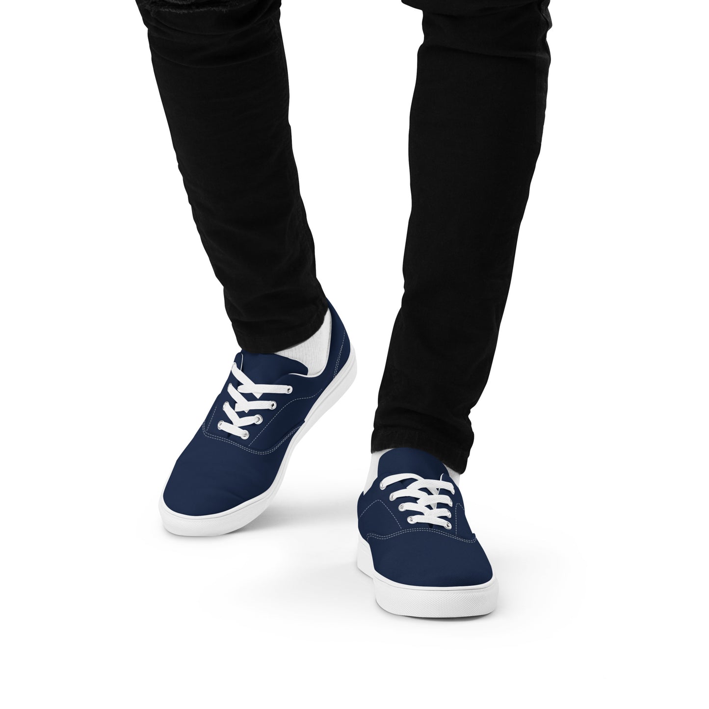 Men’s lace-up canvas shoes - Navy Blue