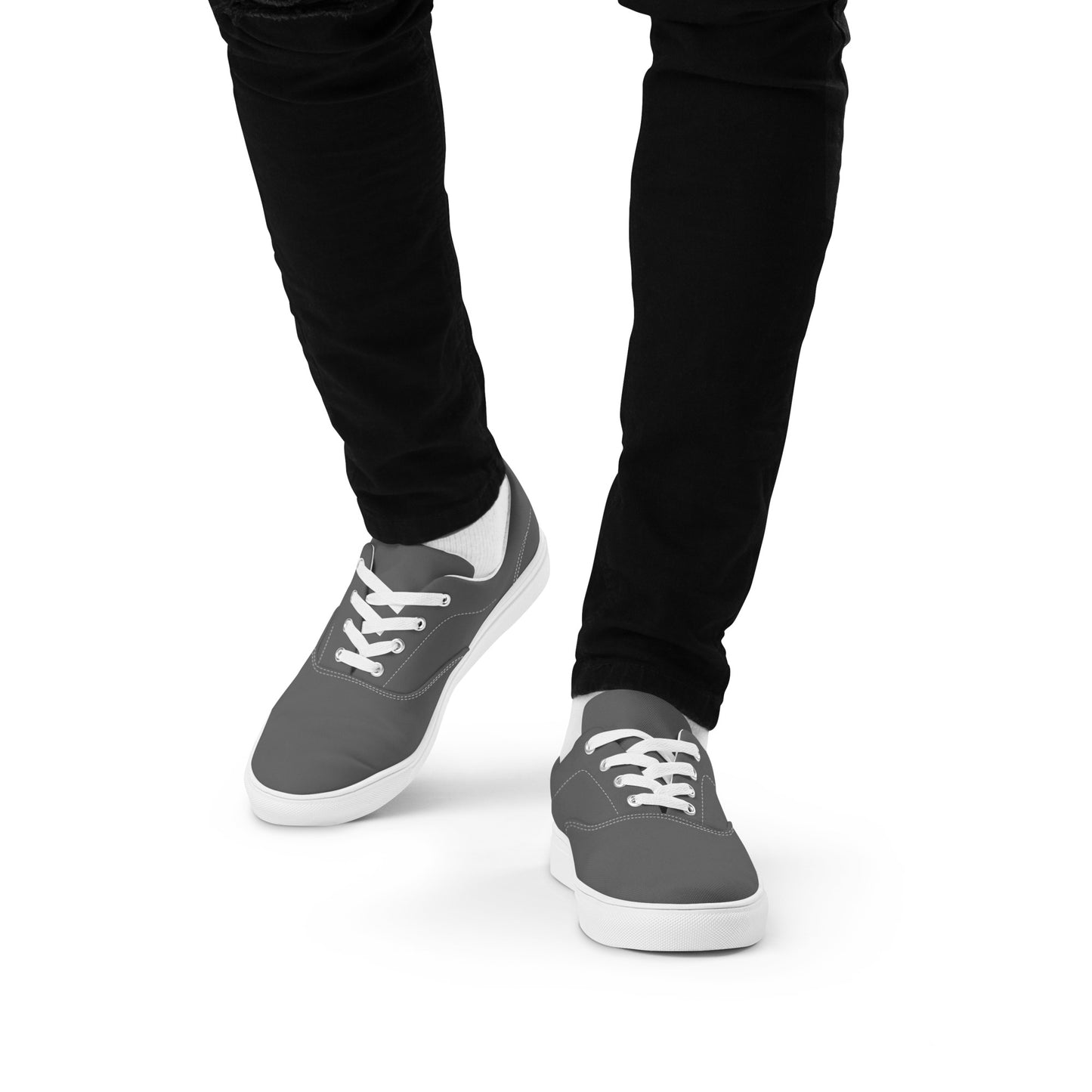 Men’s lace-up canvas shoes - Steel Grey