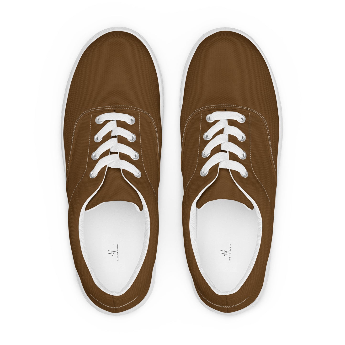 Herren-Schnürschuhe aus Segeltuch - Whiskeybraun