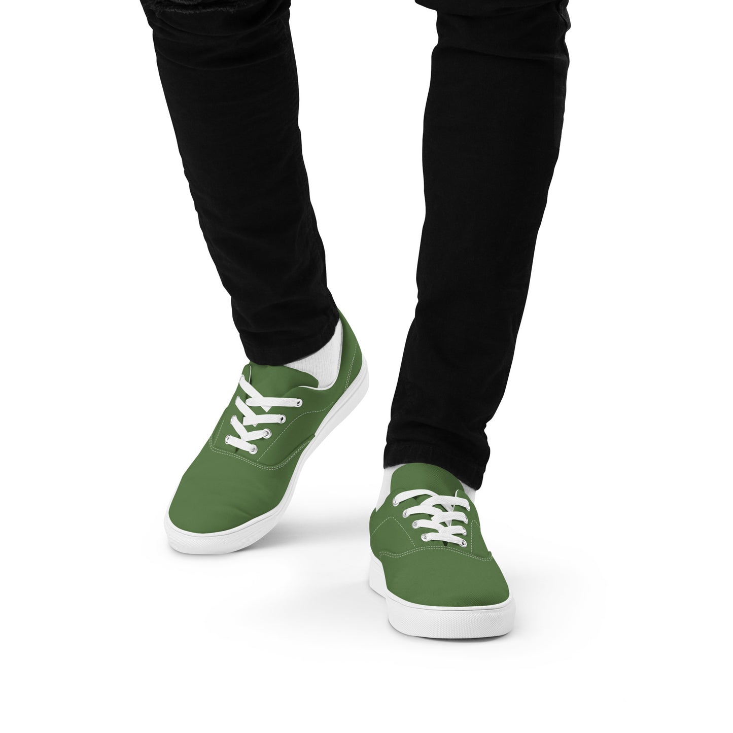 Men’s lace-up canvas shoes - Combat Green