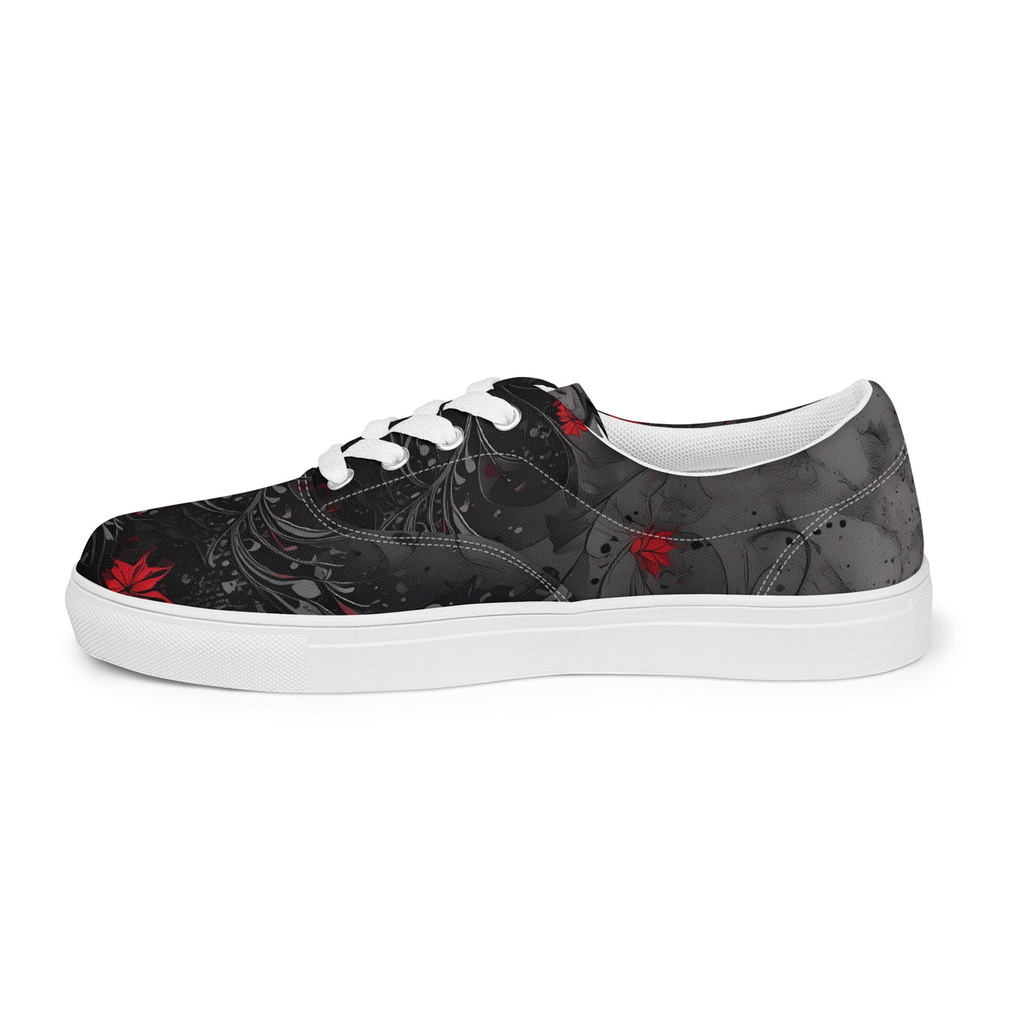 Men’s lace-up canvas shoes - Crimson Shadows